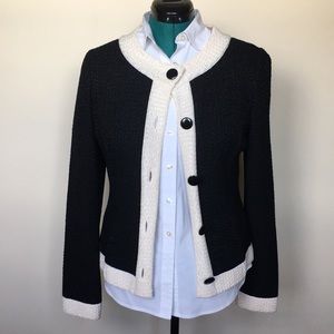 St. John Black and cream knit sweater